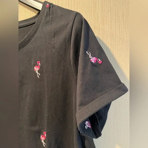 Vintage America Medium Weight Easy Fit Cotton Blend Embroidered Jersey Top - Picture 6 of 13